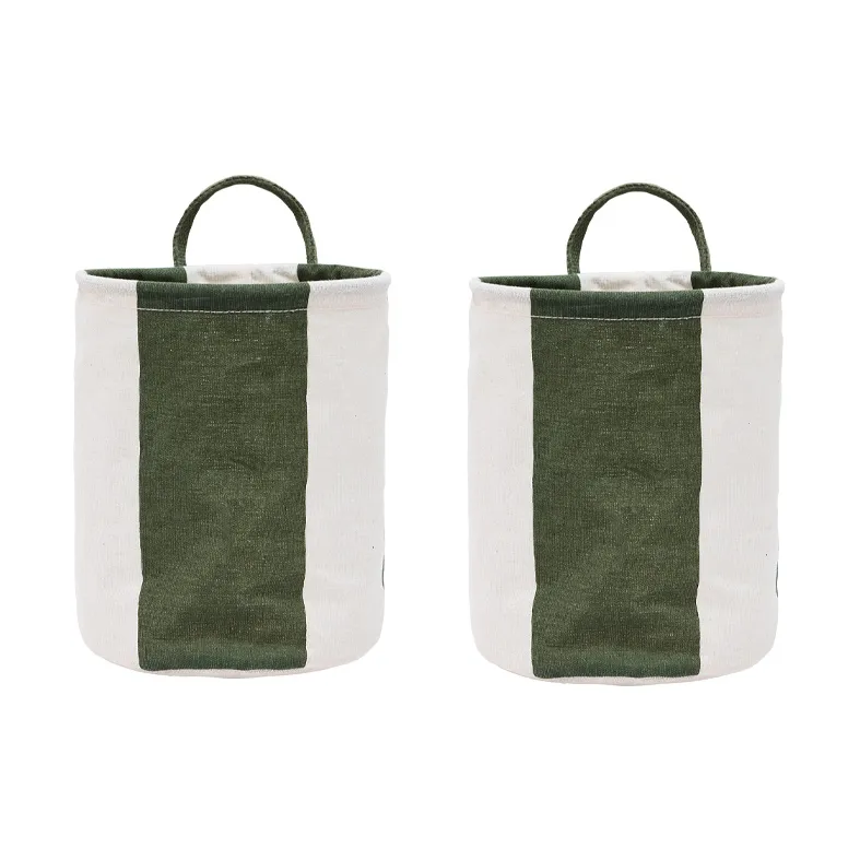 Kara förvaringskorg small Ø18x22 cm 2-pack, Dark Green OYOY