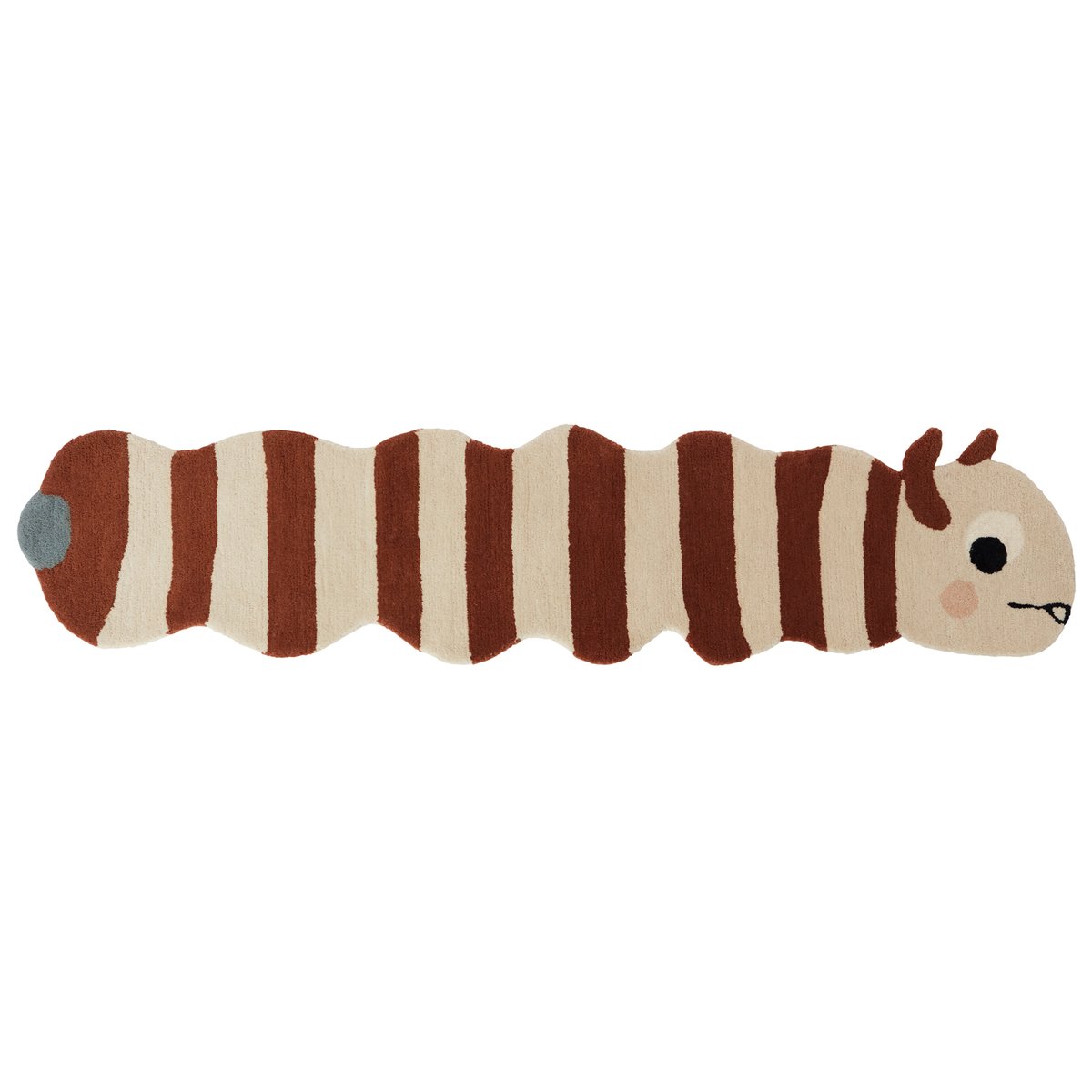 OYOY Leo larv matta 40x180 cm Caramel-offwhite | Skandinavisk Design | Barnmattor | Beige