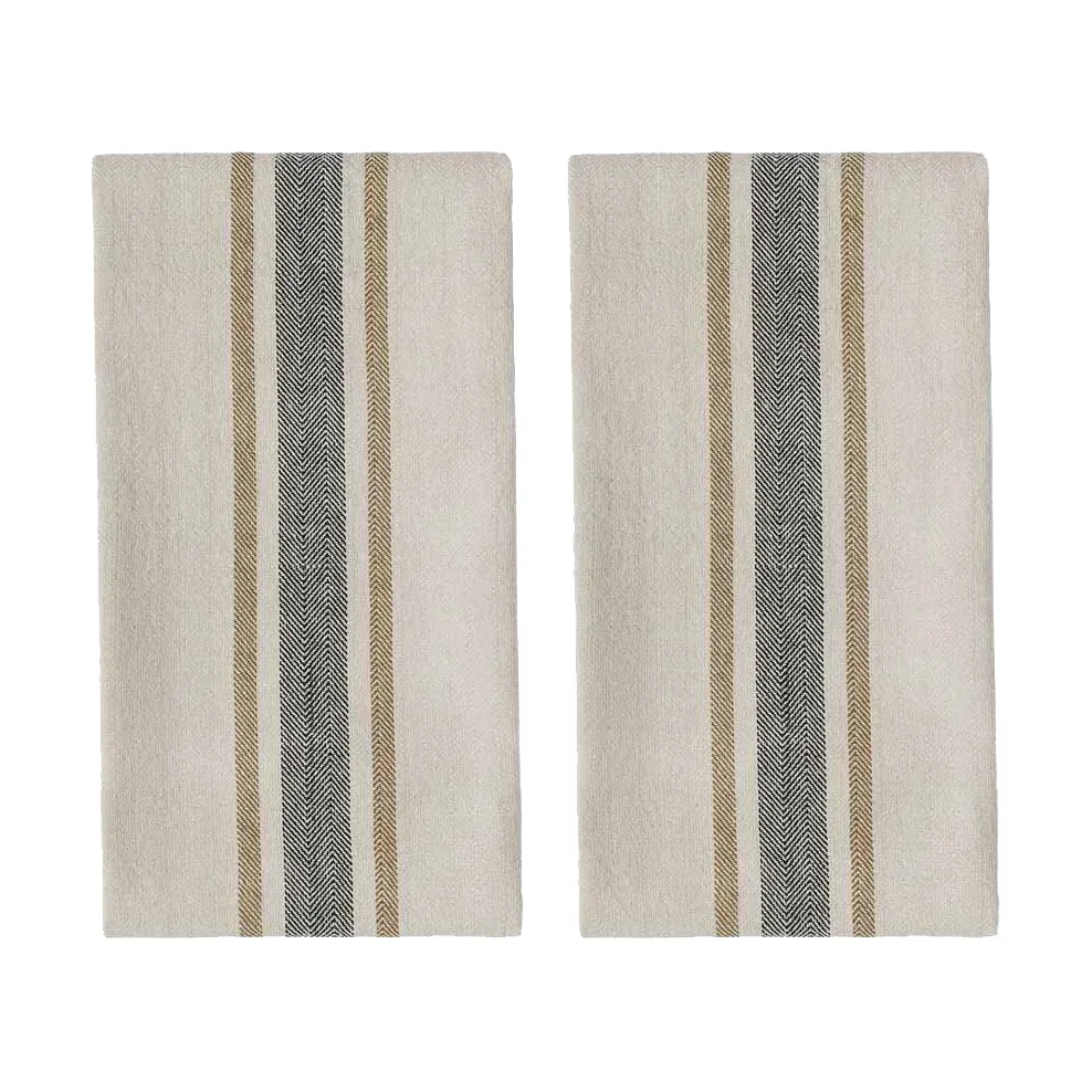 Linu kökshandduk 2-pack, Black OYOY