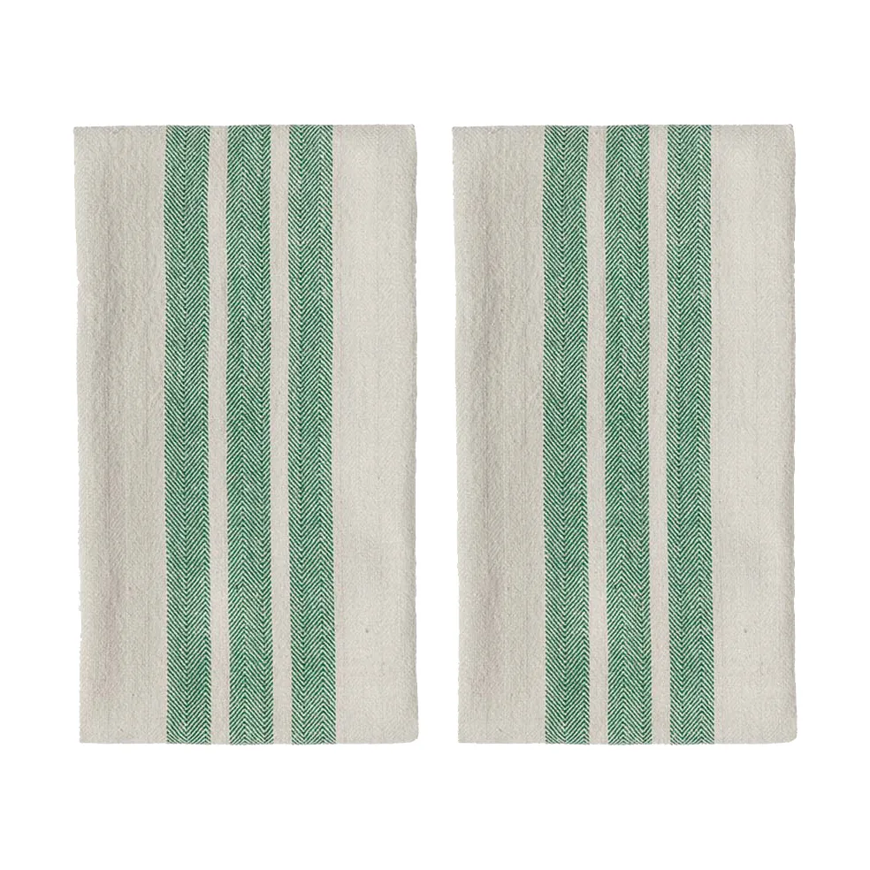 OYOY Linu kökshandduk 2-pack Green