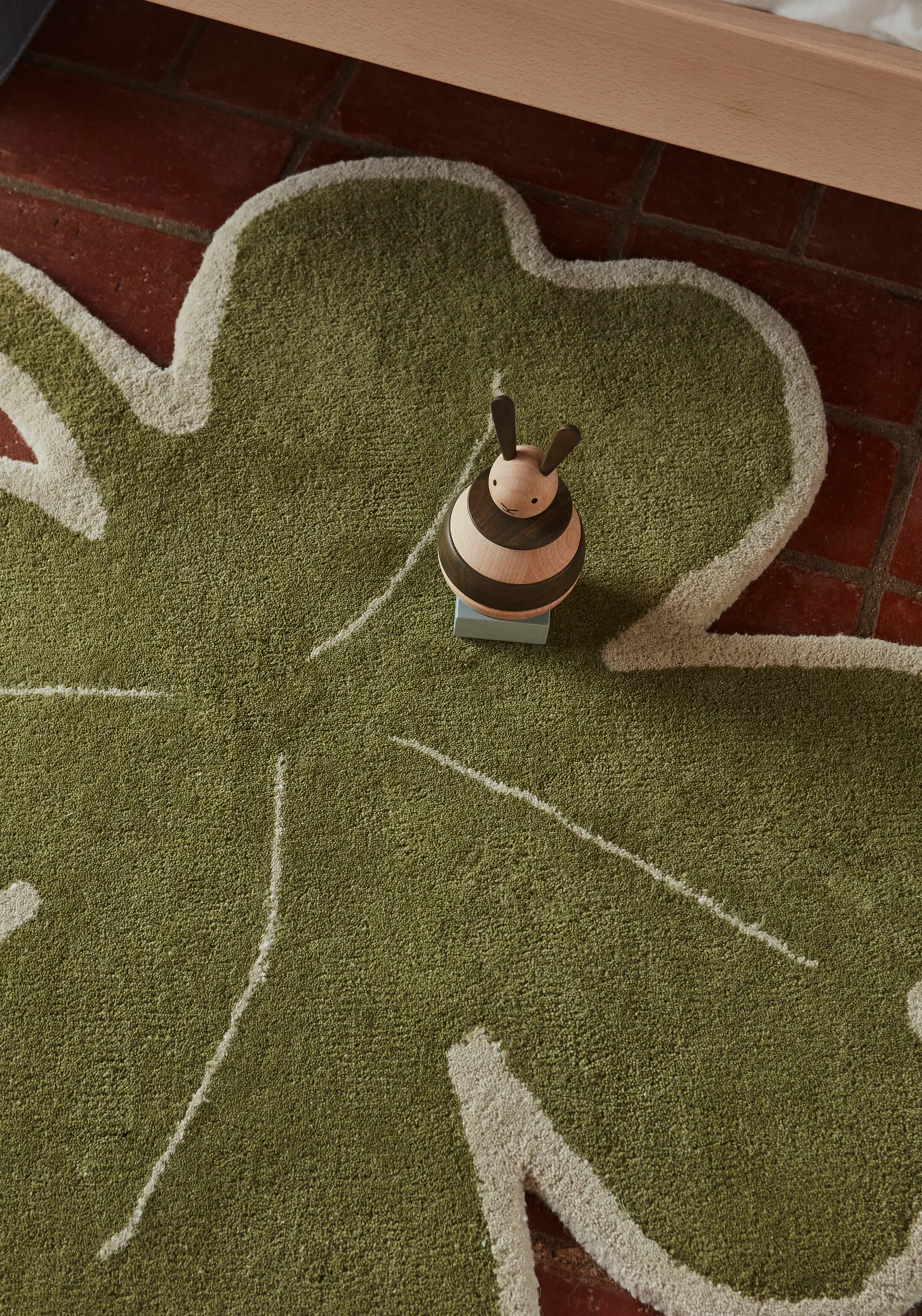 Lucky Clover matta 95x95 cm, Green OYOY