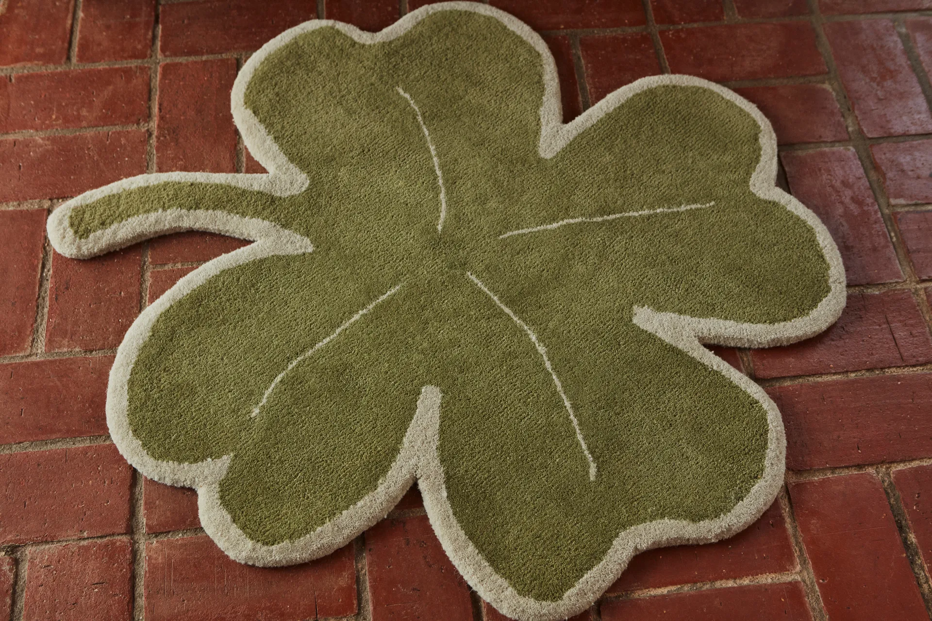 Lucky Clover matta 95x95 cm, Green OYOY