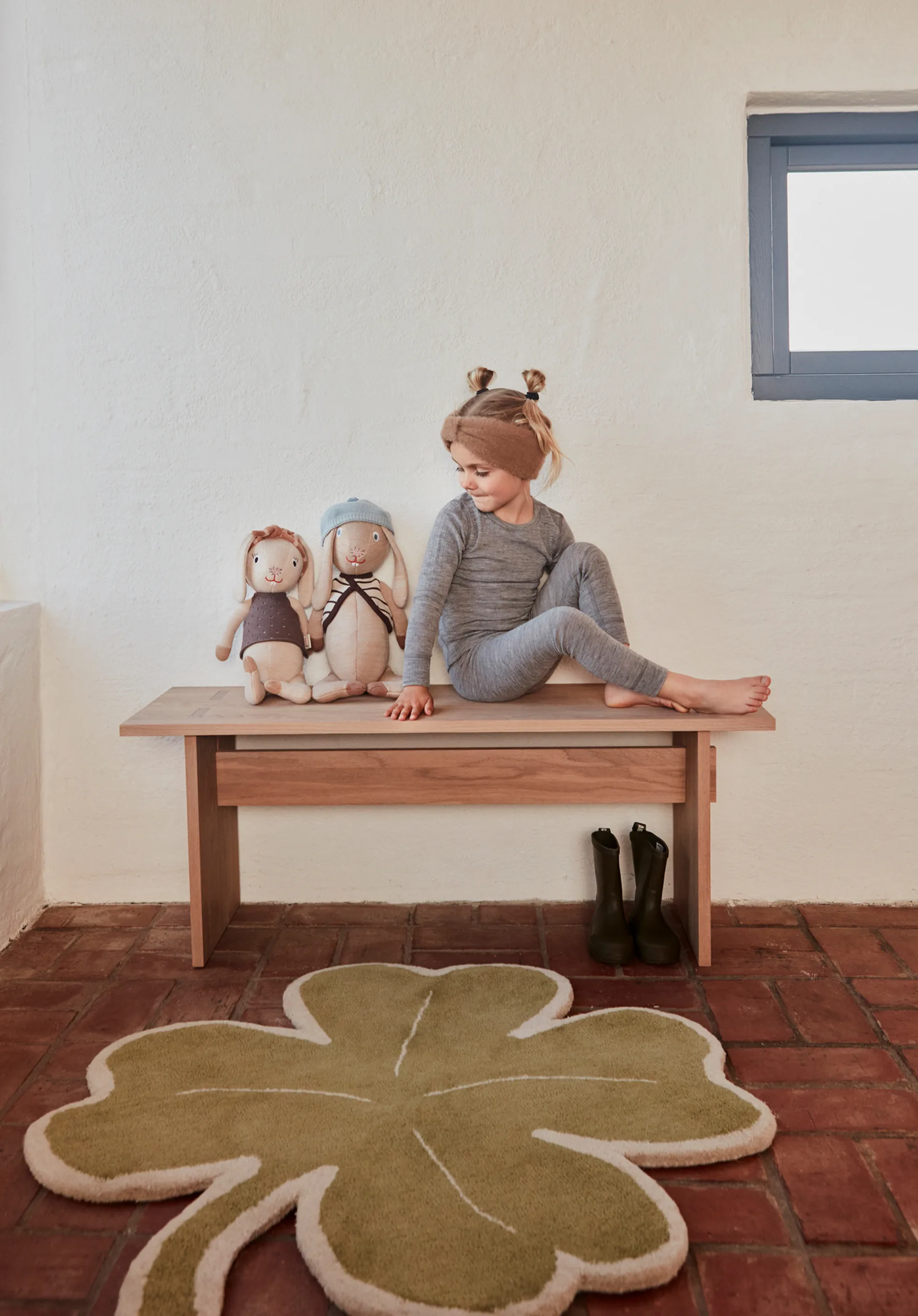 Lucky Clover matta 95x95 cm, Green OYOY