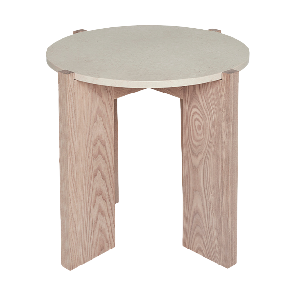 OYOY Lune marmor soffbord 50 cm Natur-white | Skandinavisk Design | Soffbord | Vit