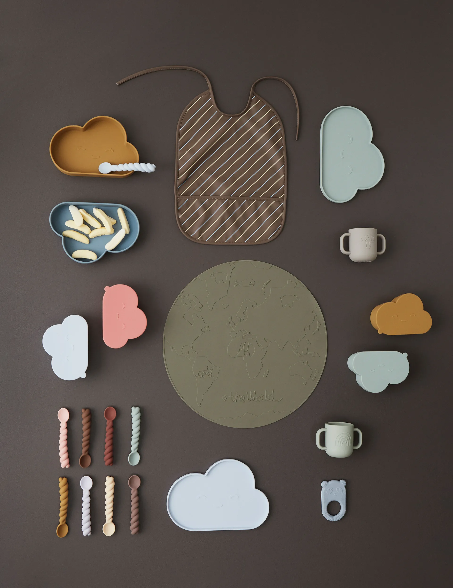 Mellow sked 3-pack, Dusty Blue-taupe-pale mint OYOY