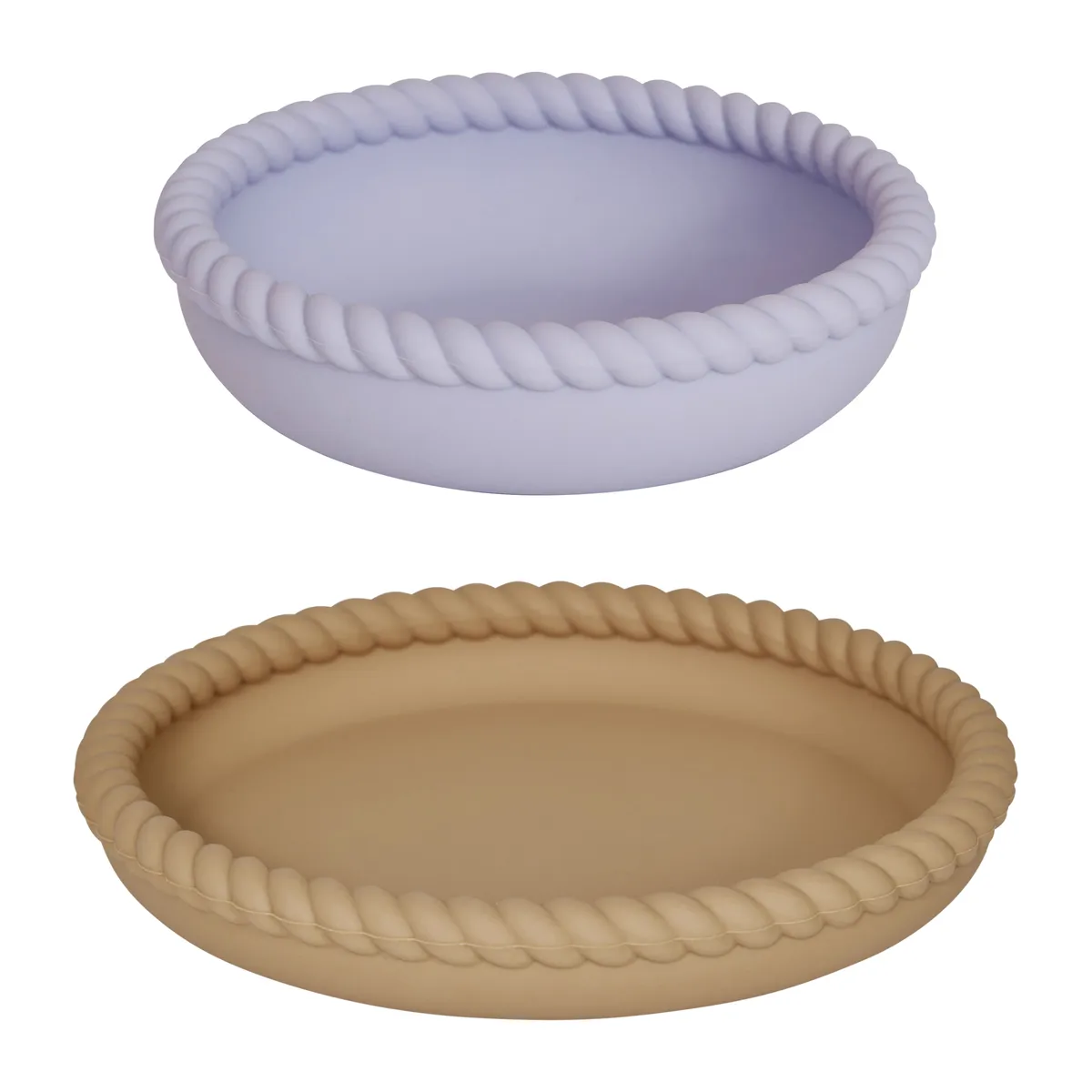 OYOY Mellow tallrik och skål LightRubber-Lavender