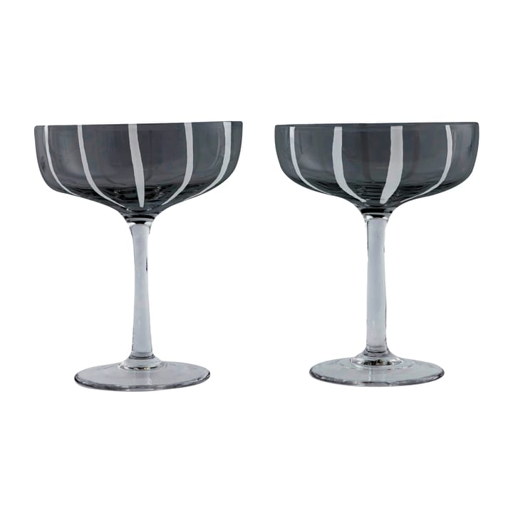 Mizu coupe champagneglas 2-pack - Grey-white - OYOY