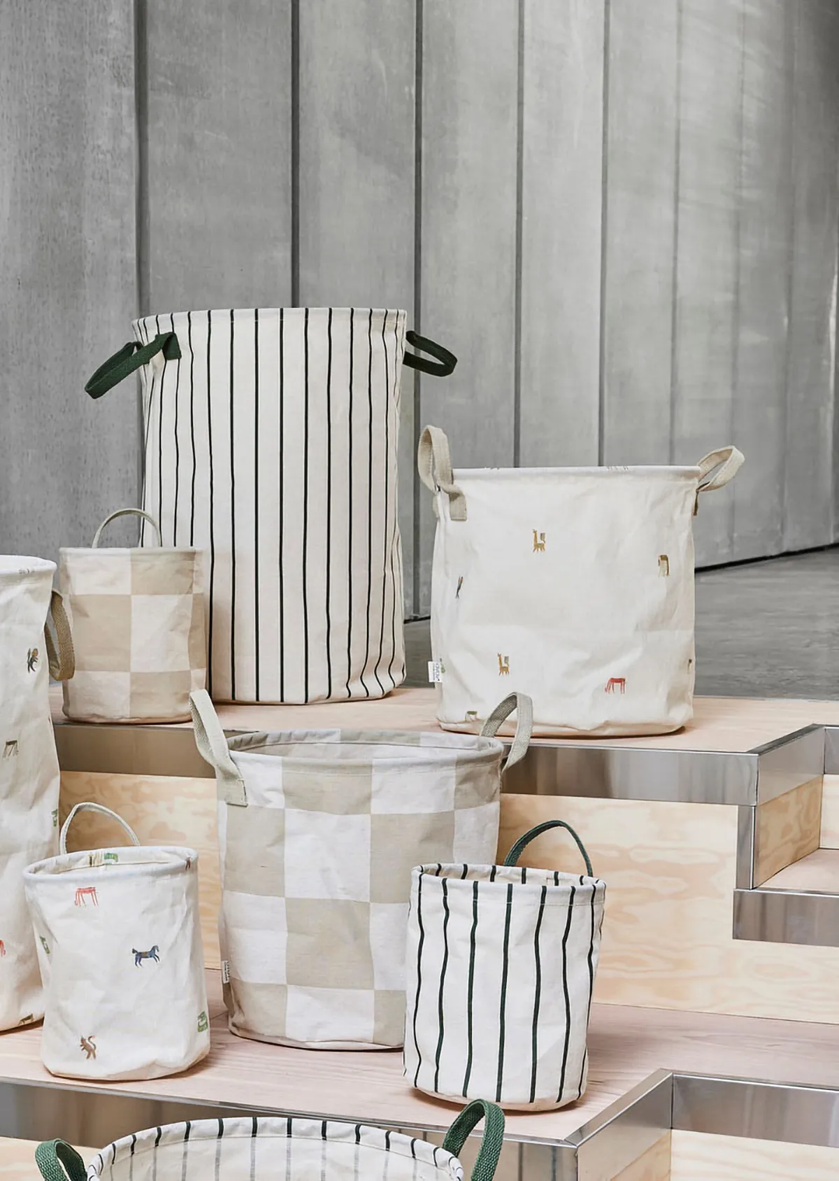 Moira förvaringskorg medium Ø32x32 cm 2 delar, Multi OYOY