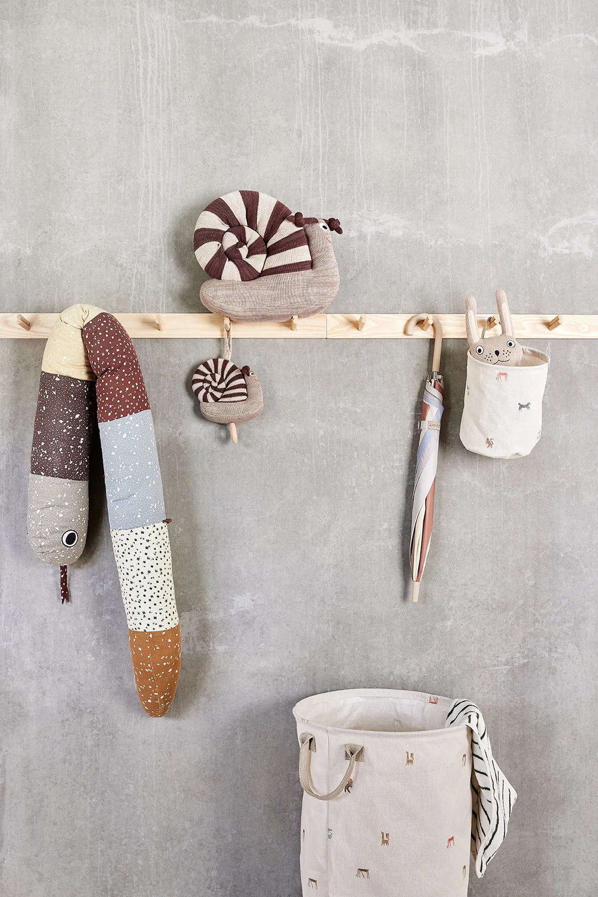 Moira förvaringskorg small Ø18x22 cm 2 delar, Multi OYOY