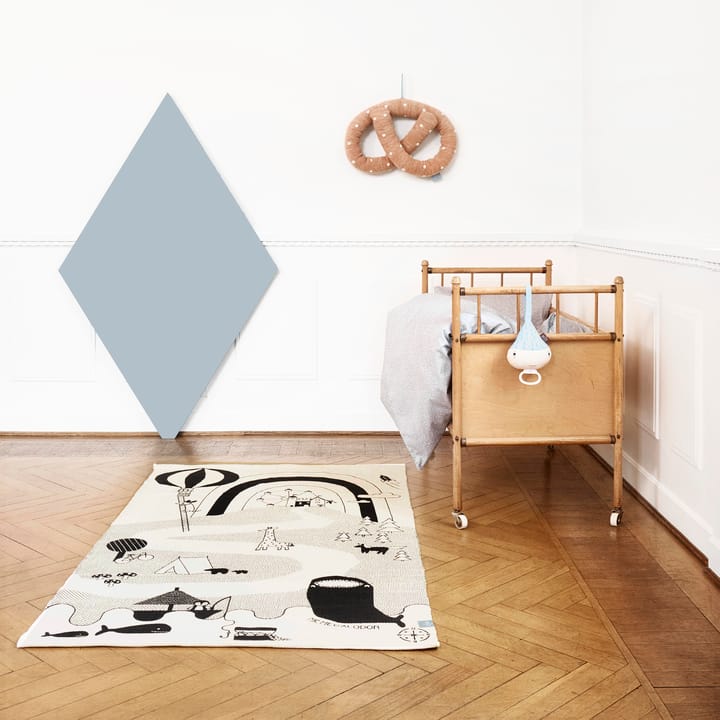 Mr. Megalodon Adventure matta 90x150 cm, Off white-svart OYOY