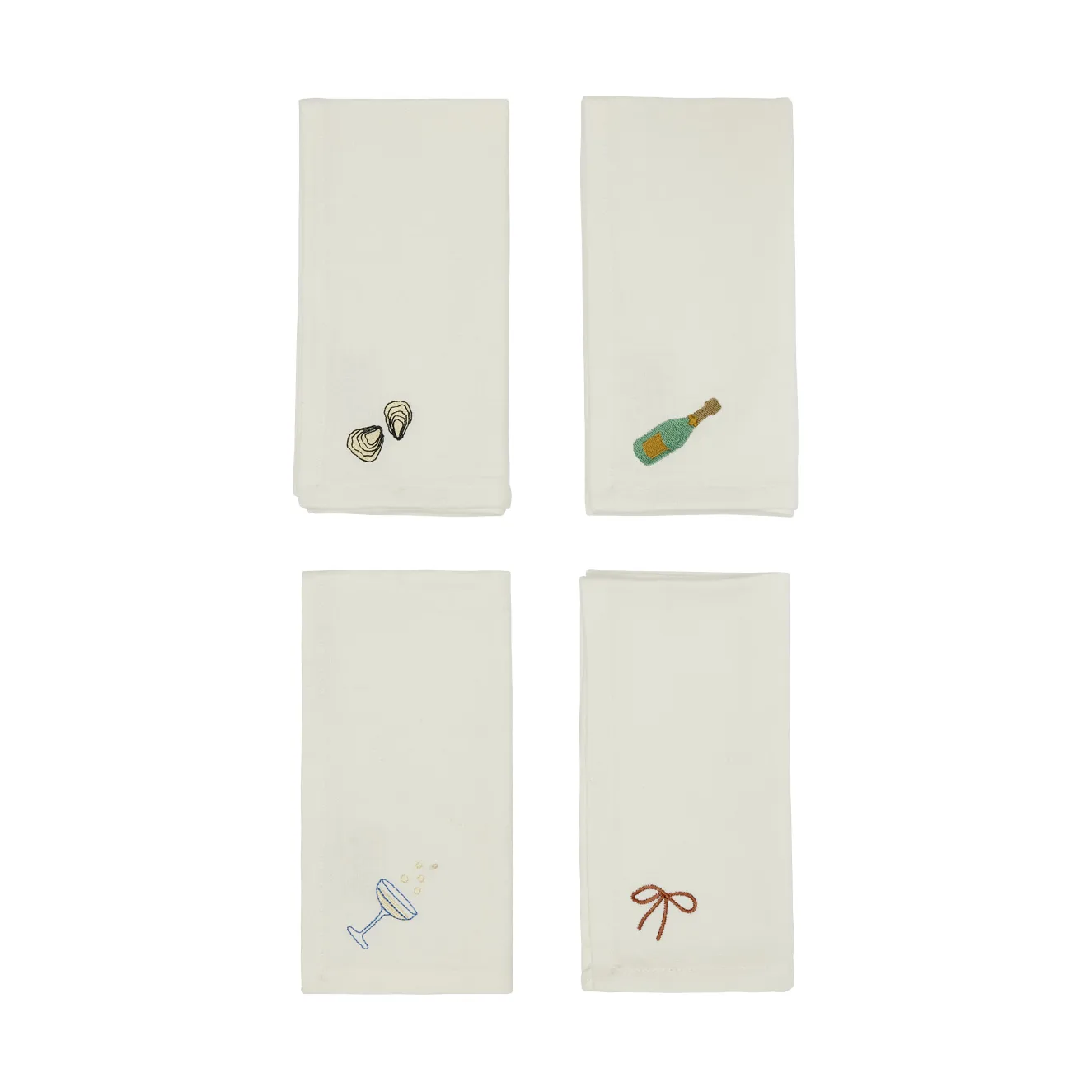 New Year bomullsservett 45x45 cm 4-pack, Offwhite OYOY