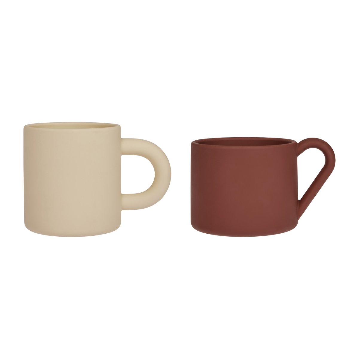 OYOY Nomu barnkoppar 2 delar Vanilla-Nutmeg | Skandinavisk Design | Barnserviser | Beige