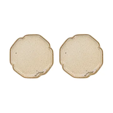 Nori desserttallrik 13x15 cm 2-pack - Latte - OYOY
