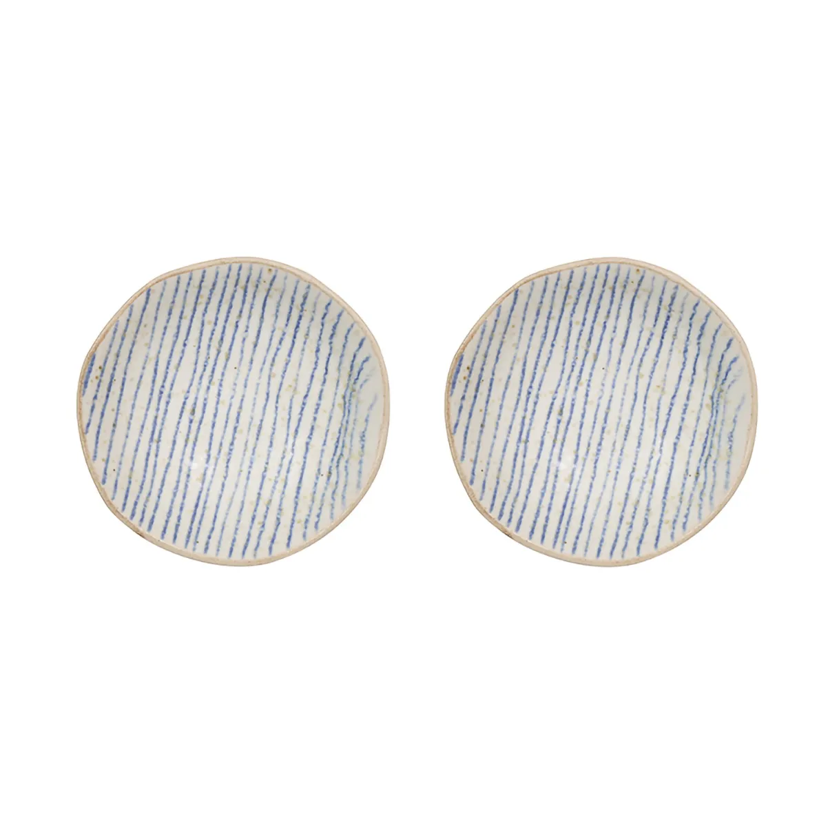 Nori striped skål mini Ø8 cm 2-pack, Clay-optic Blue OYOY