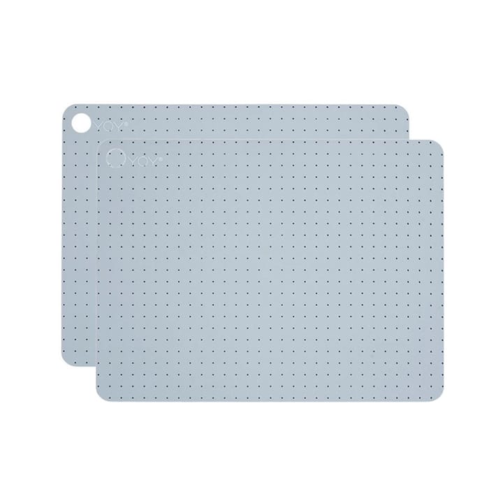 OYOY bordstablett med print 2-pack - gråblå - OYOY