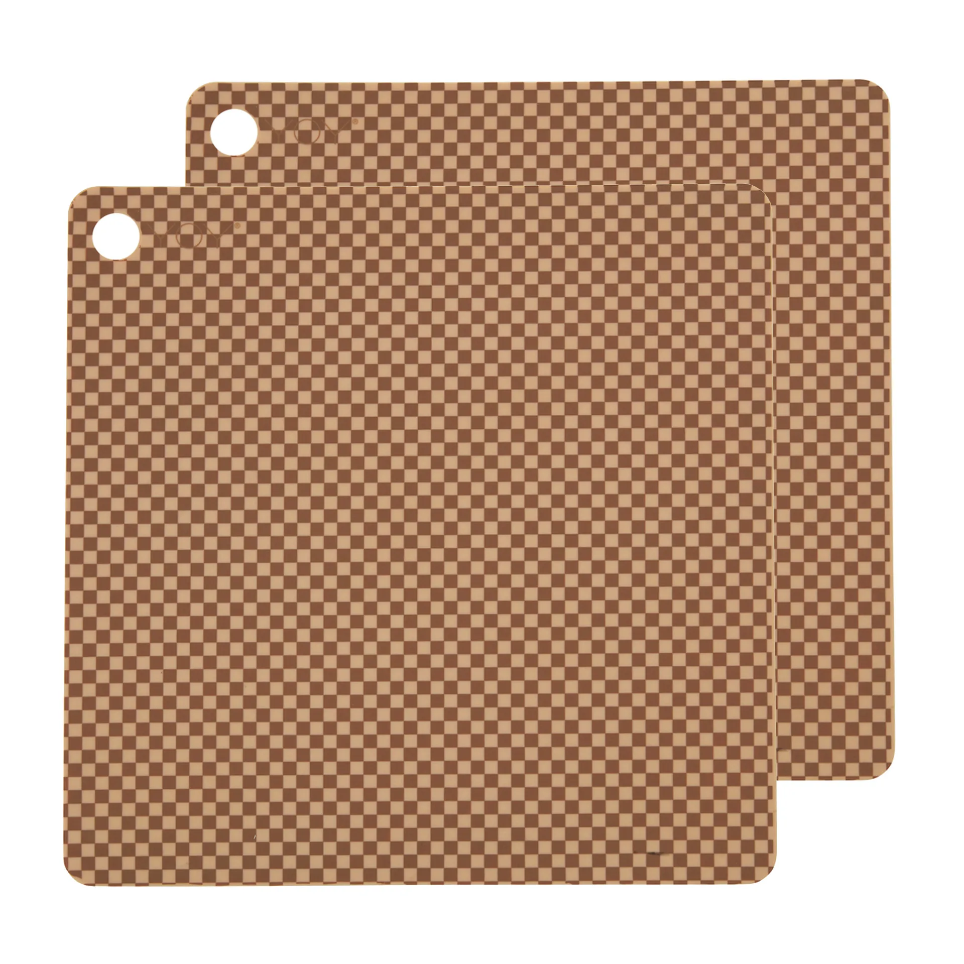 OYOY kvadratisk bordstablett 2-pack, Camel OYOY