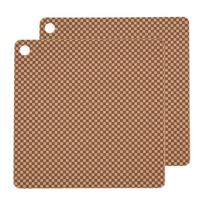 OYOY kvadratisk bordstablett 2-pack, Camel OYOY
