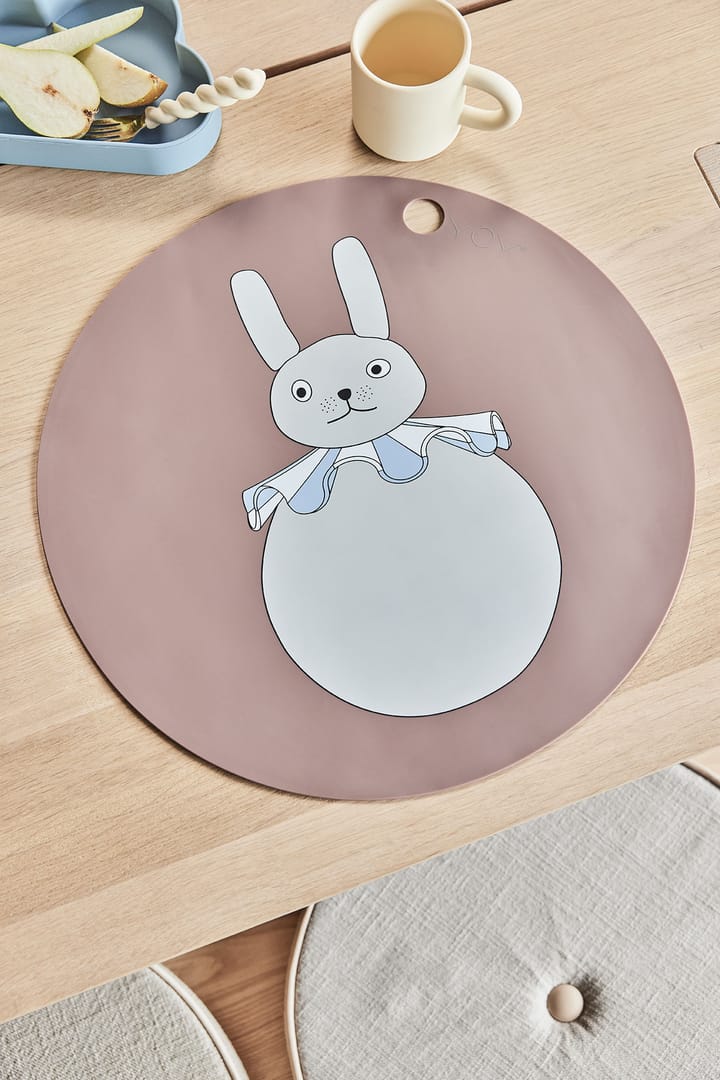 Rabbit Pompom bordstablett Ø39 cm, Clay OYOY