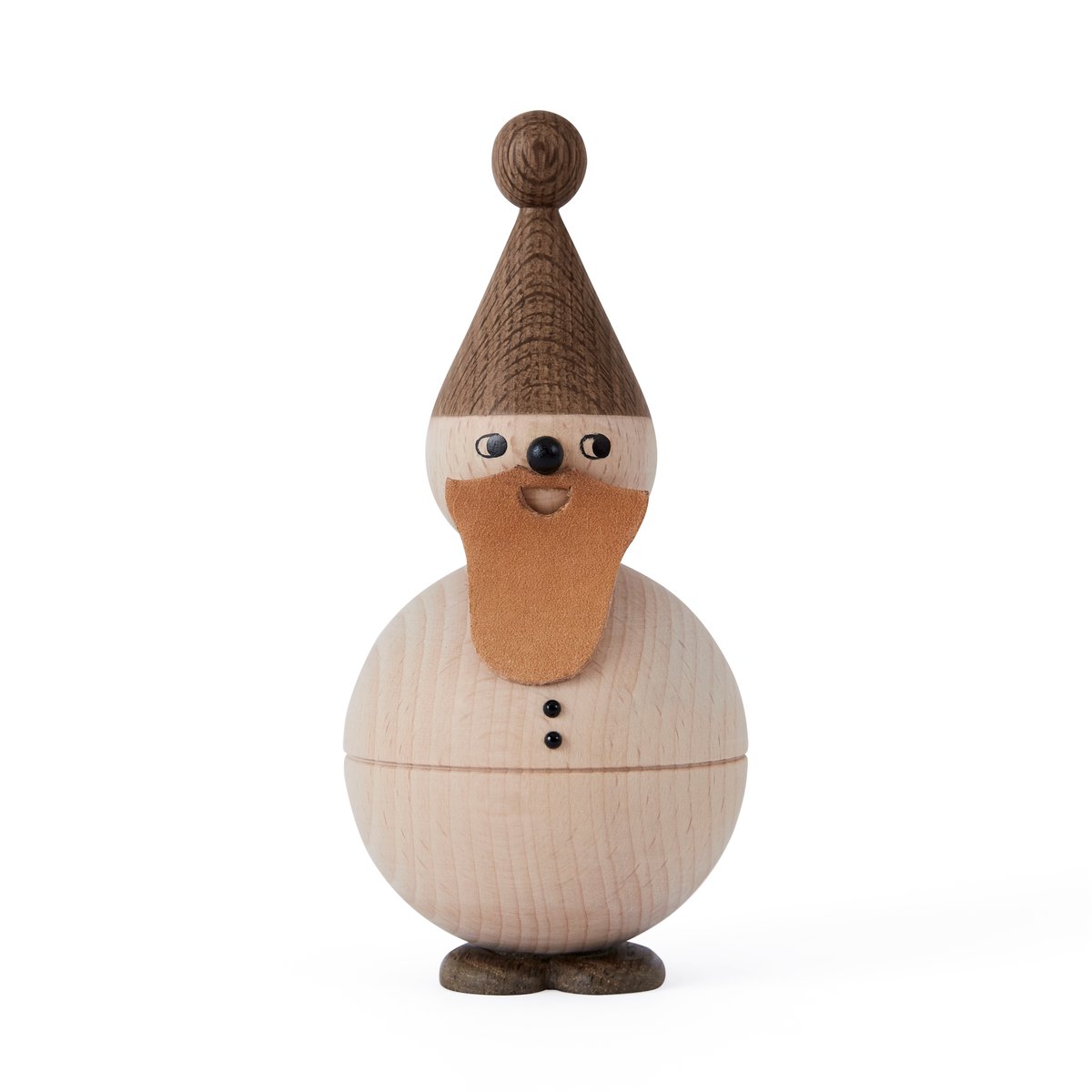 OYOY Santa Claus träfigur Bok-ek-läder | Skandinavisk Design | Juldekorationer & Julpynt | Brun