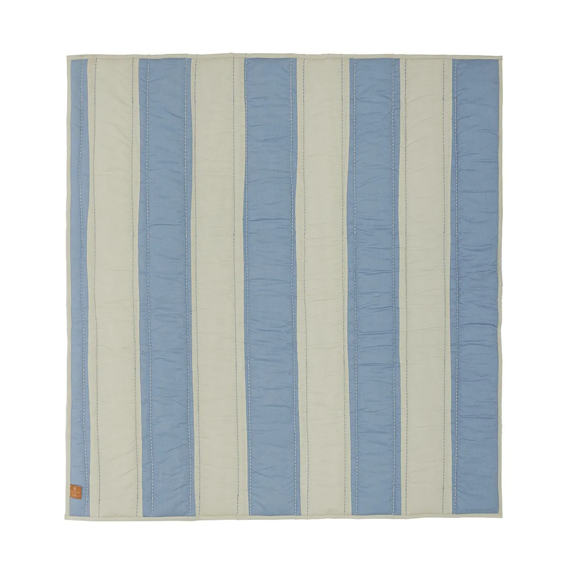 Striped quiltad filt 130x140 cm, Blue-clay OYOY