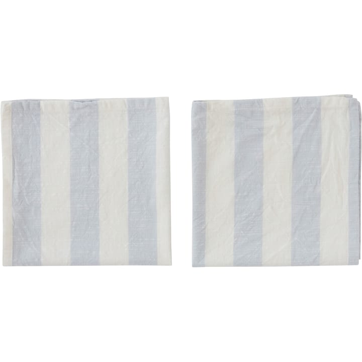 Striped servett 45x45 cm 2-pack - Ice Blue - OYOY