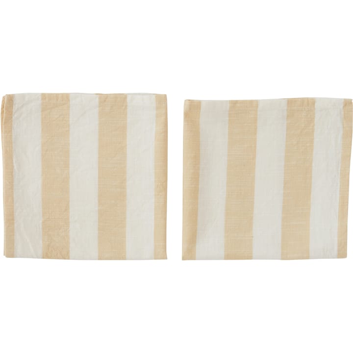 Striped servett 45x45 cm 2-pack - Vanilla - OYOY