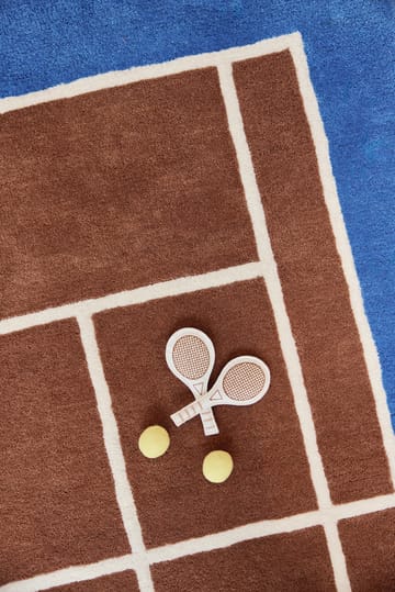 Tennis matta - Caramel-Optic blue, 88x150 cm - OYOY
