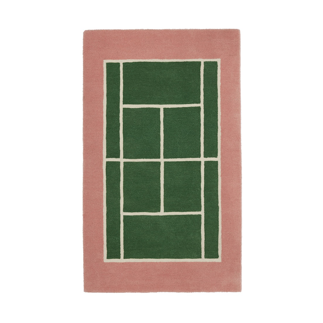 OYOY Tennis matta Green-rose, 88x150 cm | Skandinavisk Design | Lugg- & Ryamattor | Grön