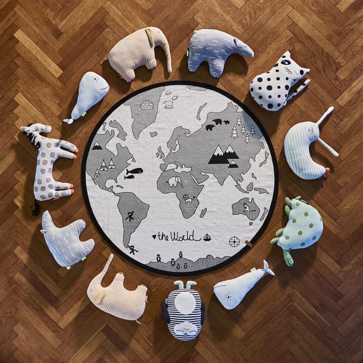 The world barnmatta Ø 135 cm, beige-grå OYOY