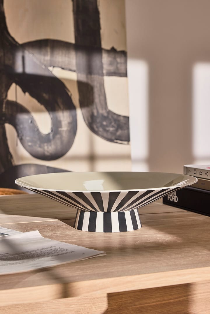 Toppu centerpiece låg 10,5xØ39 cm, Vanilla-black-white OYOY