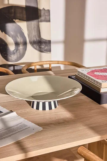 Toppu centerpiece låg Ø39x10,5 cm - Vanilla-black-white - OYOY