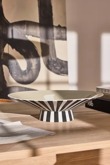 Toppu centerpiece låg Ø39x10,5 cm - Vanilla-black-white - OYOY