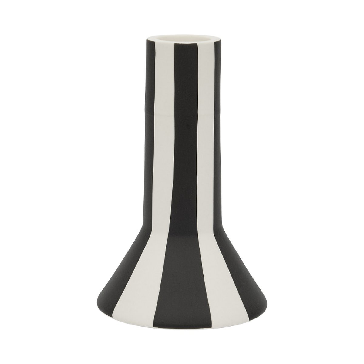 OYOY Toppu ljusstake hög 11 cm White-black | Skandinavisk Design | Ljusstakar | Vit