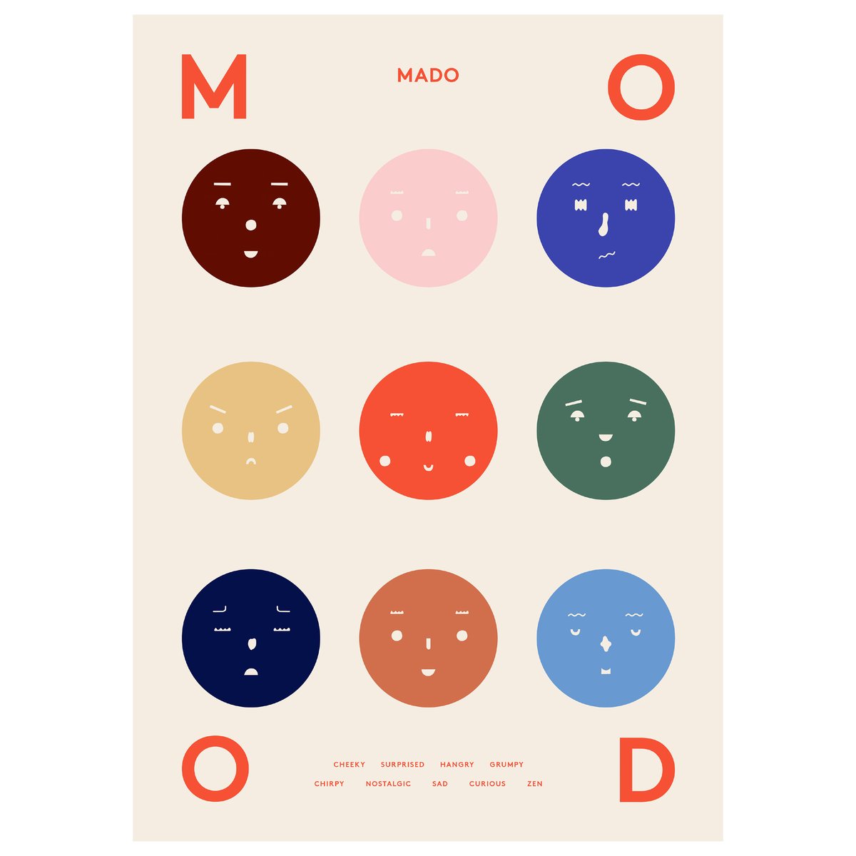 9 Moods poster 70x100 cm