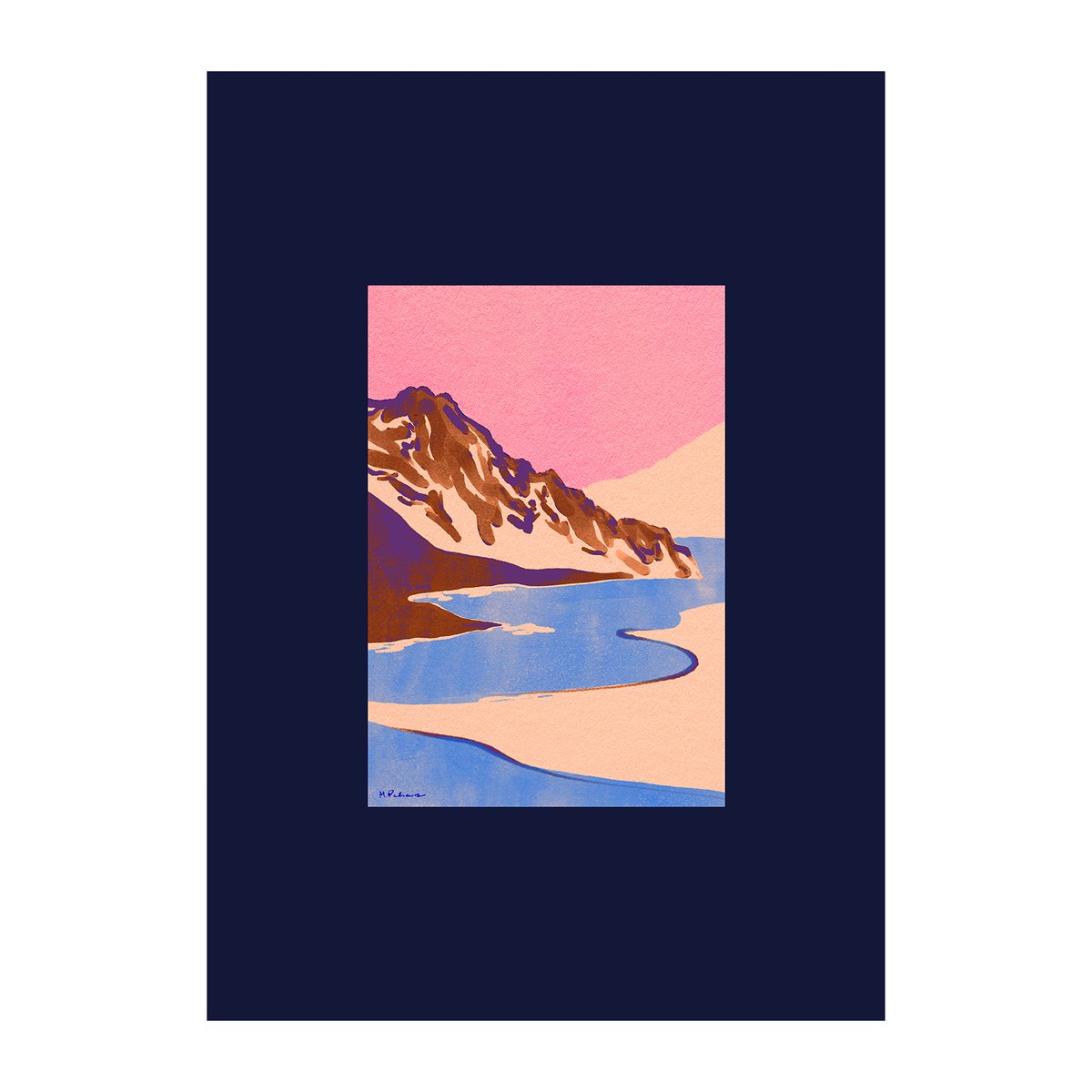 Paper Collective Blue Landscape poster 50x70 cm | Skandinavisk Design | Posters | Multi