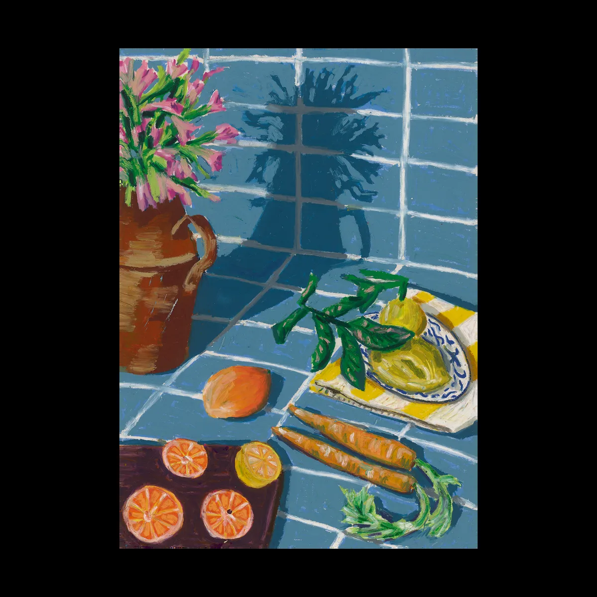 Paper Collective Composition in Blue poster 30x40 cm