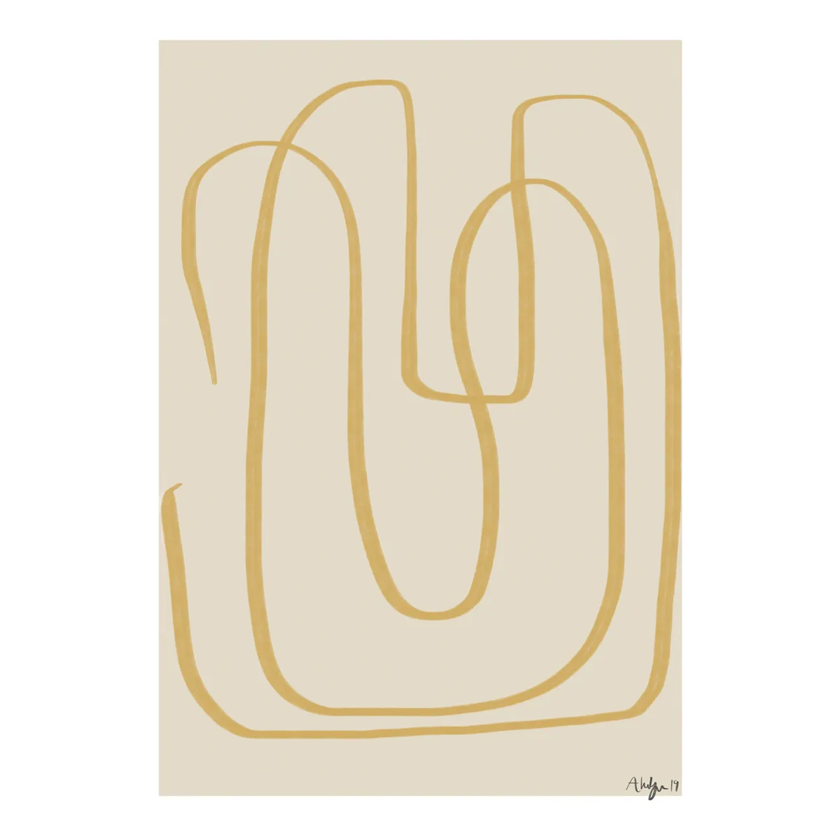 Paper Collective Different Ways I poster gul 50x70 cm