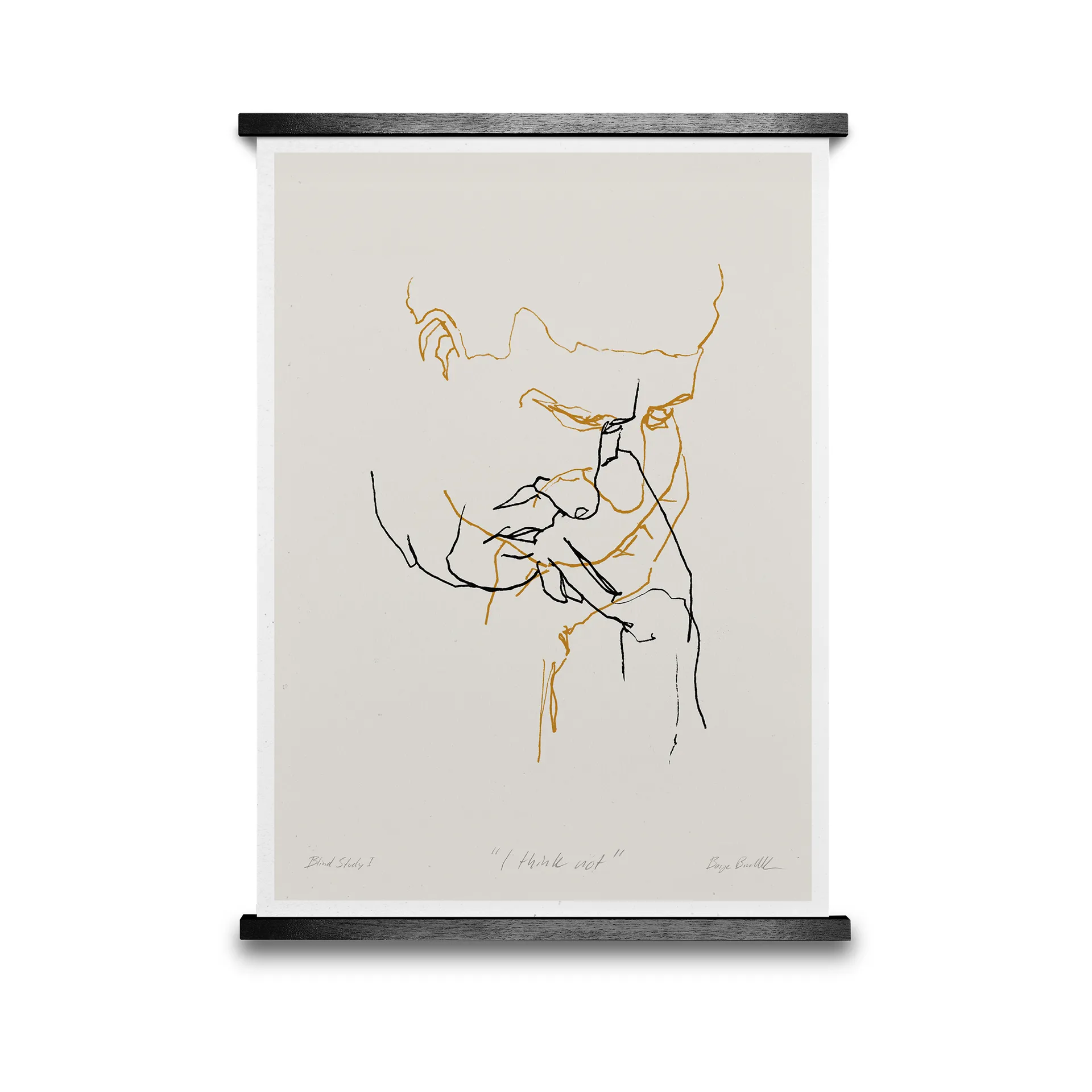 I Think Not 01 (gul) poster, 50x70 cm Paper Collective