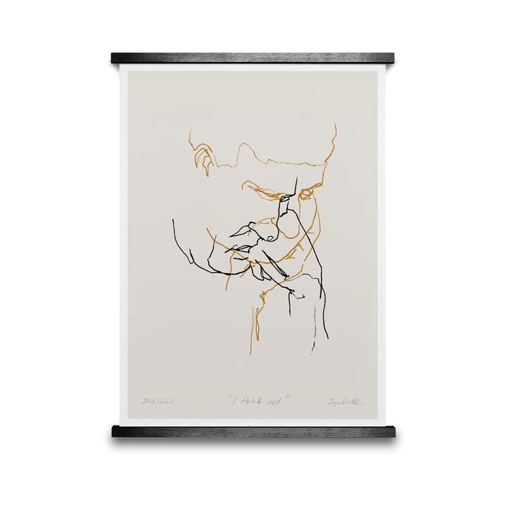 I Think Not 01 (gul) poster, 50x70 cm Paper Collective