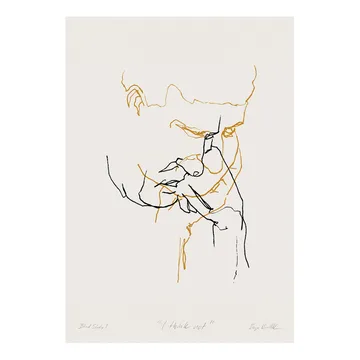 I Think Not 01 (gul) poster - 50x70 cm - Paper Collective