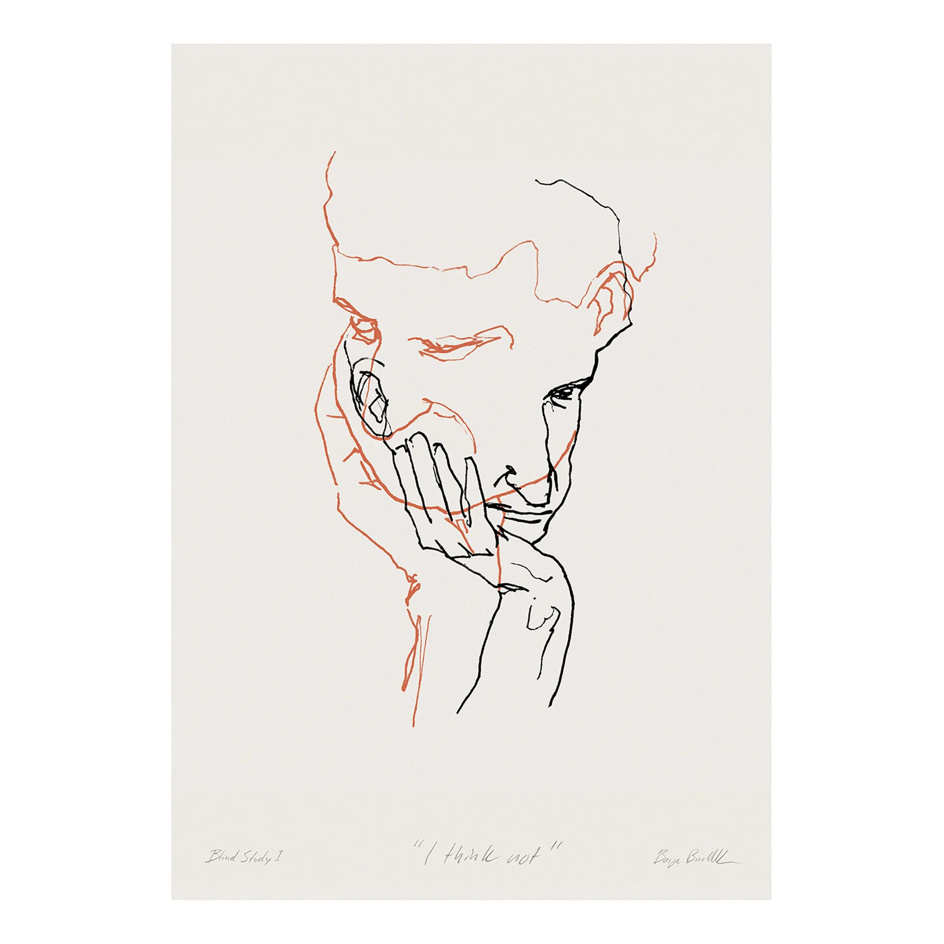 I Think Not 02 (röd) poster, 30x40 cm Paper Collective