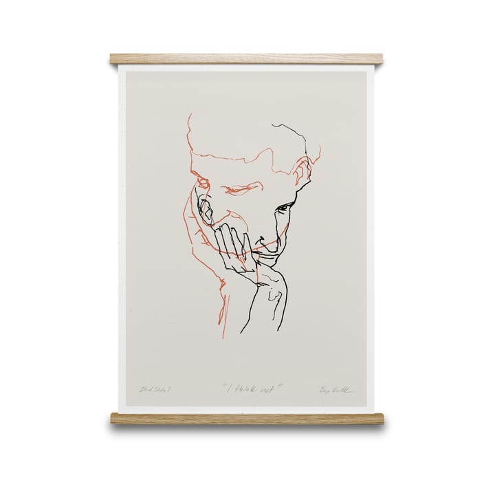 I Think Not 02 (röd) poster, 50x70 cm Paper Collective