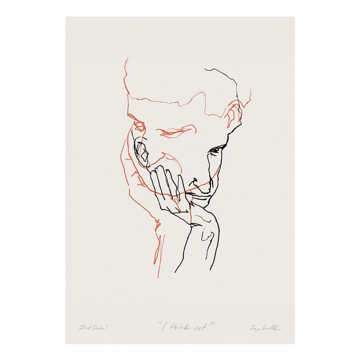 I Think Not 02 (röd) poster, 50x70 cm Paper Collective