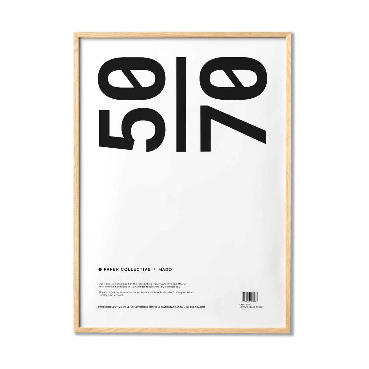 Paper Collective ram plexiglas-ask 50x70 cm | Skandinavisk Design | Tavelramar | Beige