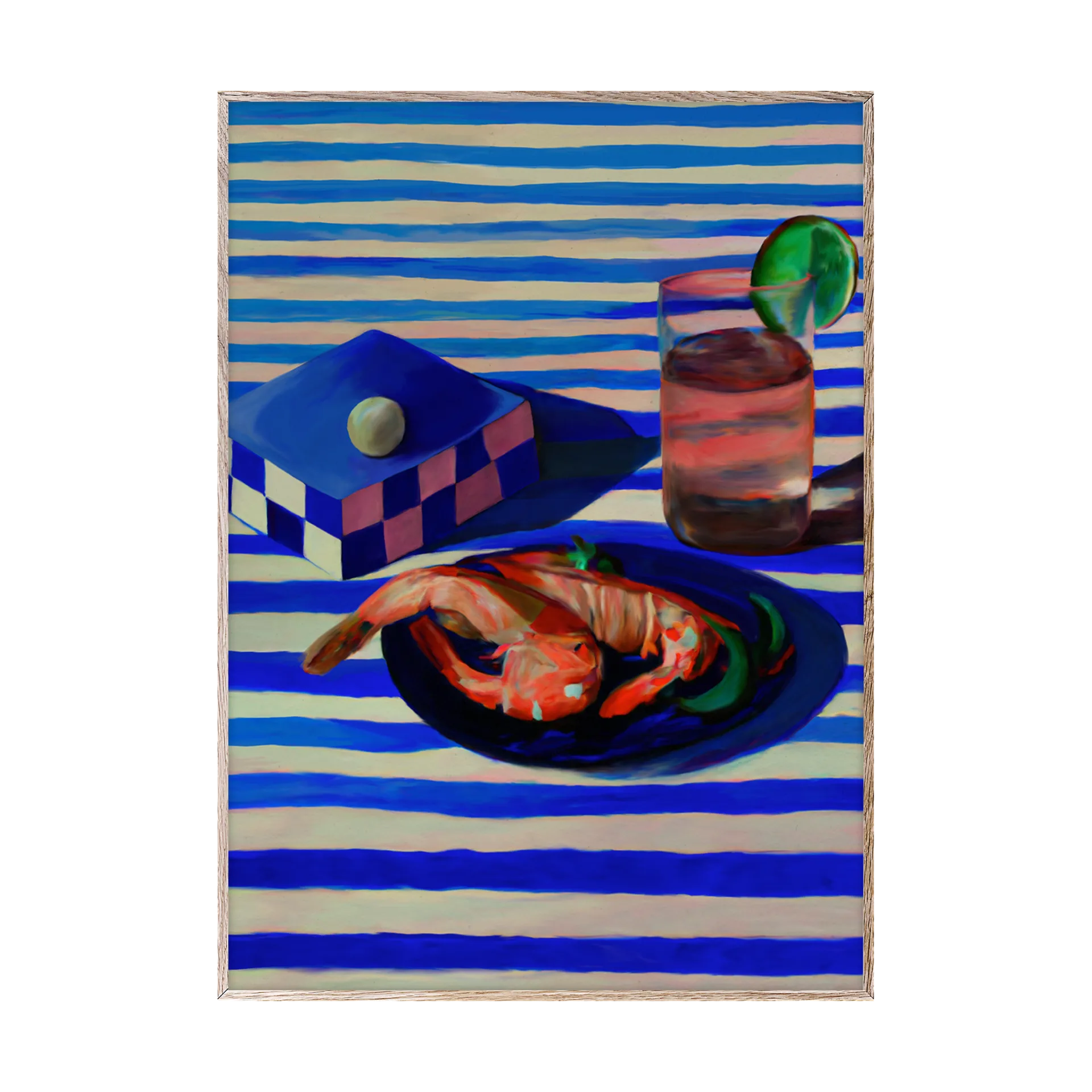 Shrimp & Stripes poster, 30x40 cm Paper Collective