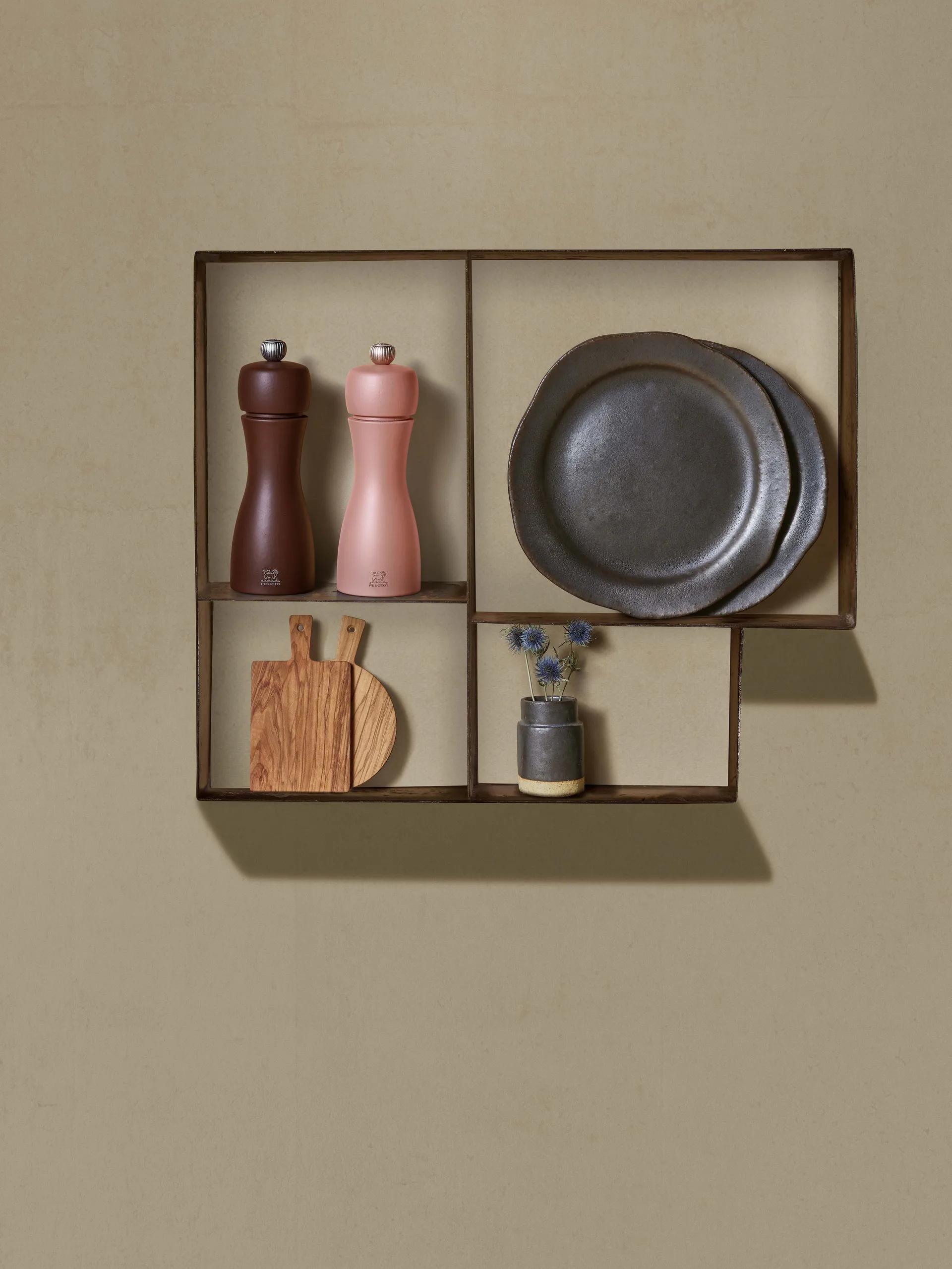 Tahiti set Earth salt- och pepparkvarn 15 cm, Cacao & nuts Peugeot