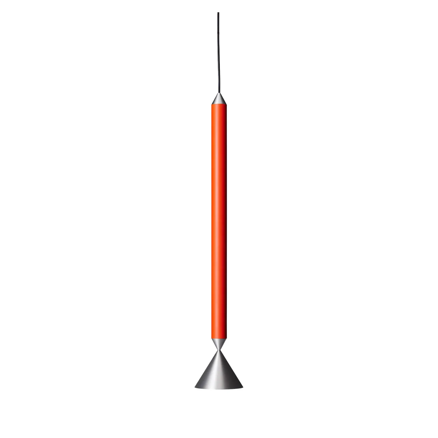 Apollo 59 taklampa, Red orange-aluminium Pholc