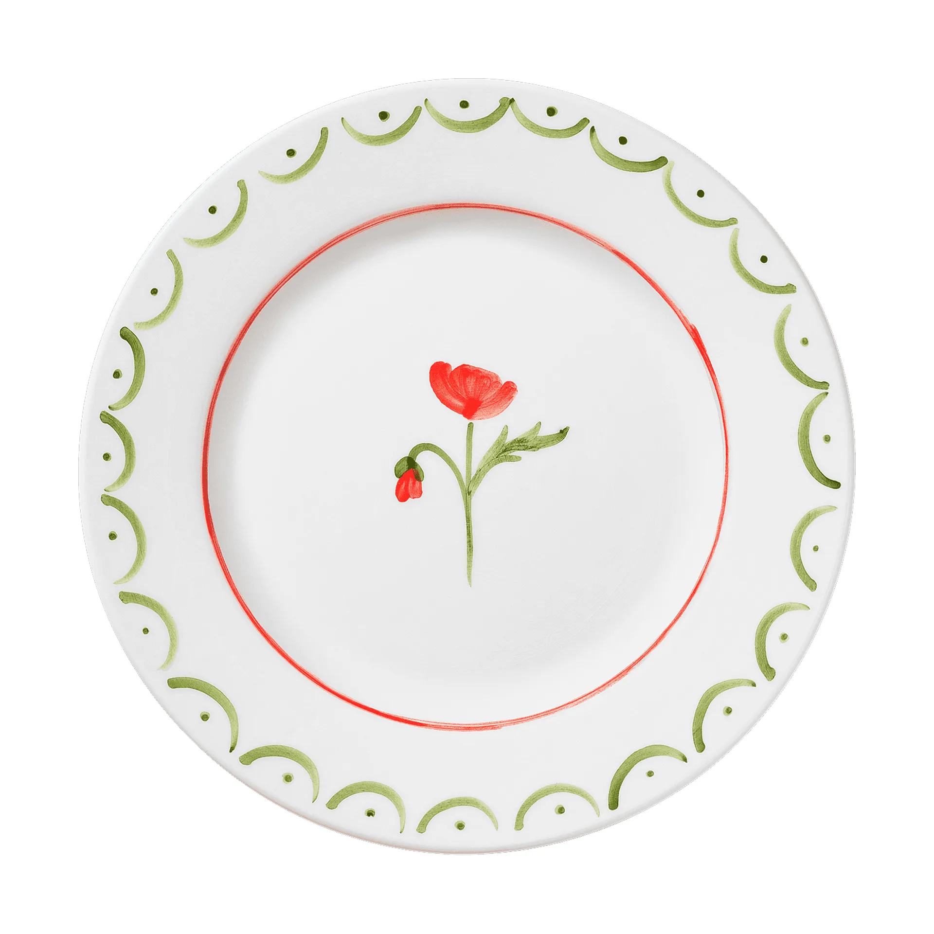 Cottage Flower salladstallrik, Poppy Red, 22 cm Pick a Poppy