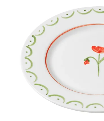 Cottage Flower salladstallrik - Poppy Red, 22 cm - Pick a Poppy