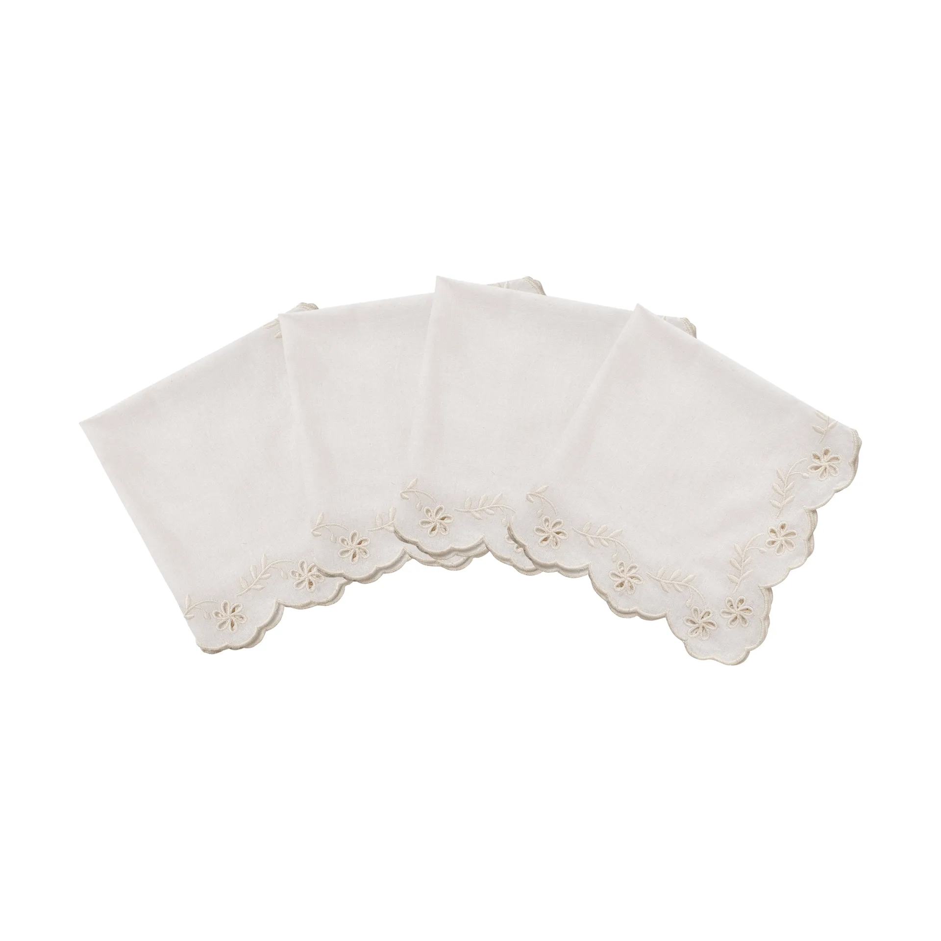 Lace bomullsservett, Offwhite, 4-pack, 45x45 cm Pick a Poppy